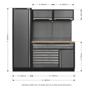 Sealey Superline PRO Storage System 1.96m with Pressed Wood Worktop
