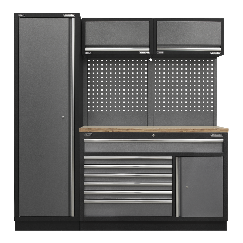 Sealey Superline PRO Storage System 1.96m with Pressed Wood Worktop