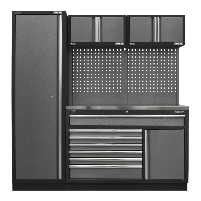 Sealey Superline PRO Storage System 1.96m with Stainless Steel Worktop