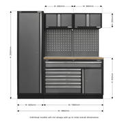 Sealey Superline PRO Storage System 1.96m Modular with Pressed Wood Worktop