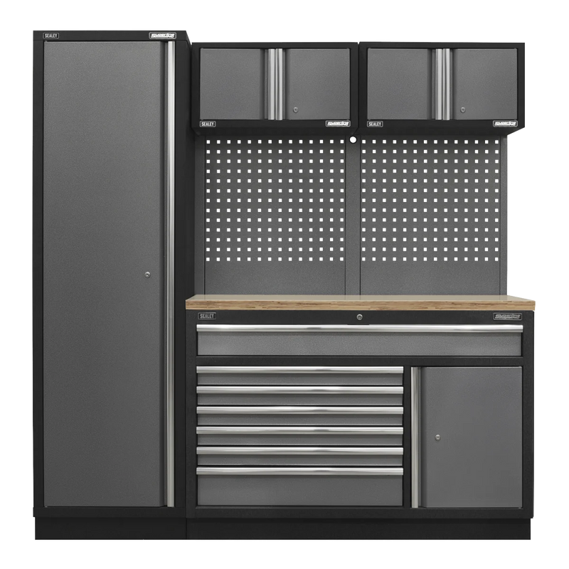 Sealey Superline PRO Storage System 1.96m Modular with Pressed Wood Worktop
