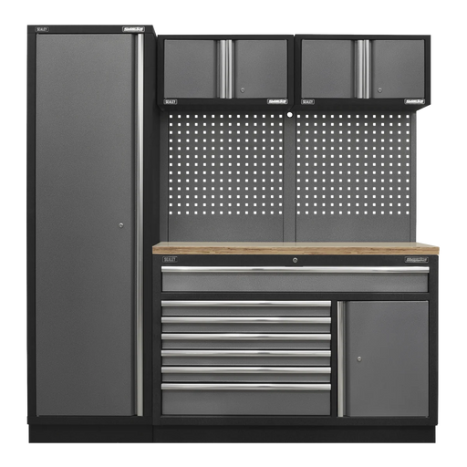 Sealey Superline PRO Storage System 1.96m Modular with Pressed Wood Worktop