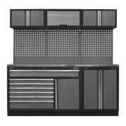 Sealey Superline PRO Storage System 2.04m with Stainless Steel Worktop