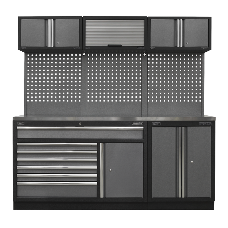 Sealey Superline PRO Storage System 2.04m with Stainless Steel Worktop