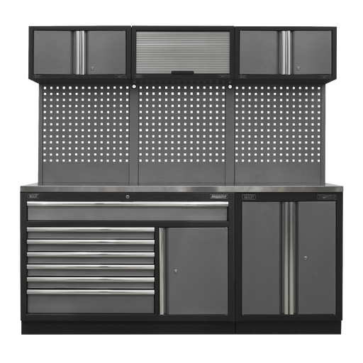 Sealey Superline PRO Storage System 2.04m with Stainless Steel Worktop