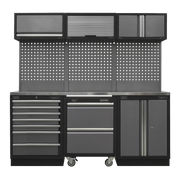 Sealey Superline PRO Storage System 2.04m with Stainless Steel Worktop