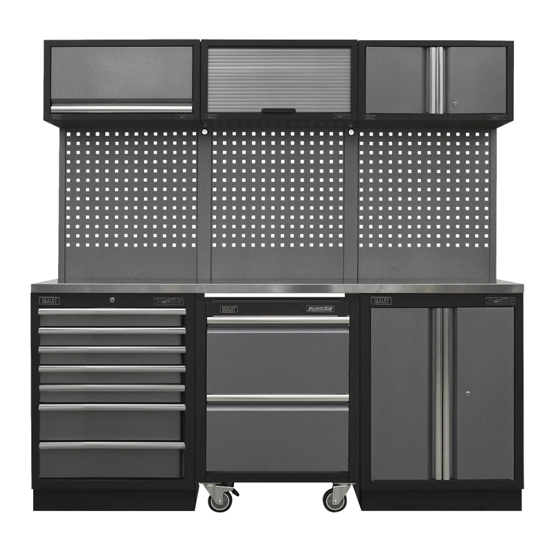 Sealey Superline PRO Storage System 2.04m with Stainless Steel Worktop
