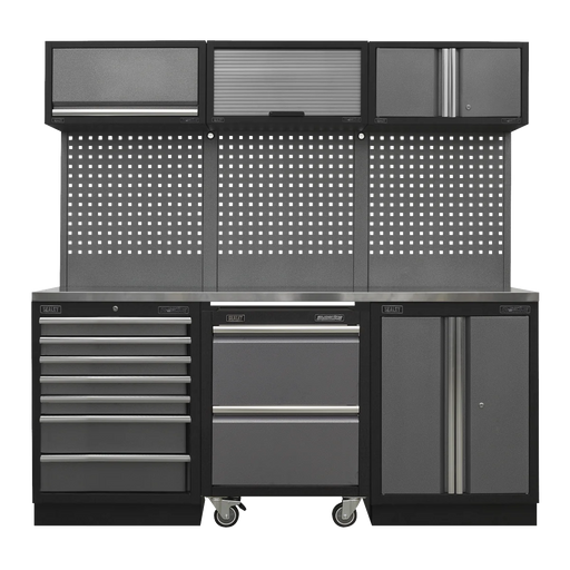 Sealey Superline PRO Storage System 2.04m with Stainless Steel Worktop