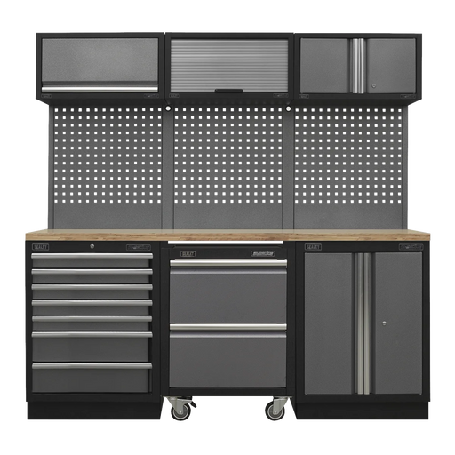 Sealey Superline PRO Storage System 2.04m with Pressed Wood Worktop