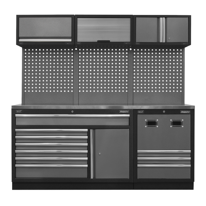 Sealey Superline PRO Modular Storage System Combo with Stainless Steel Worktop