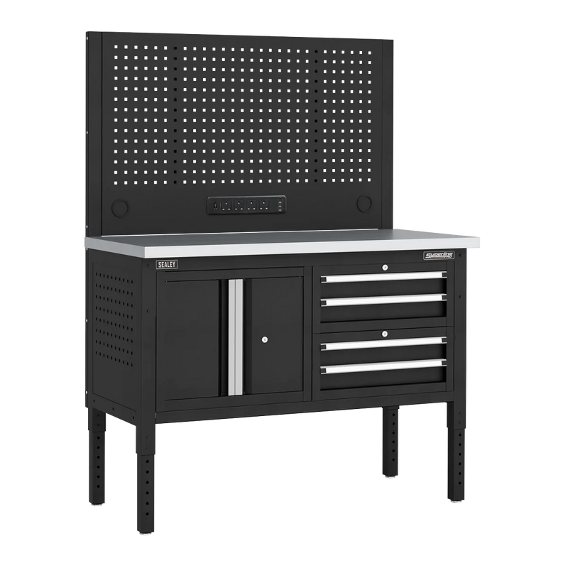 Sealey Superline PRO Modular Workbench 1265mm with 4 Drawers & Cupboard