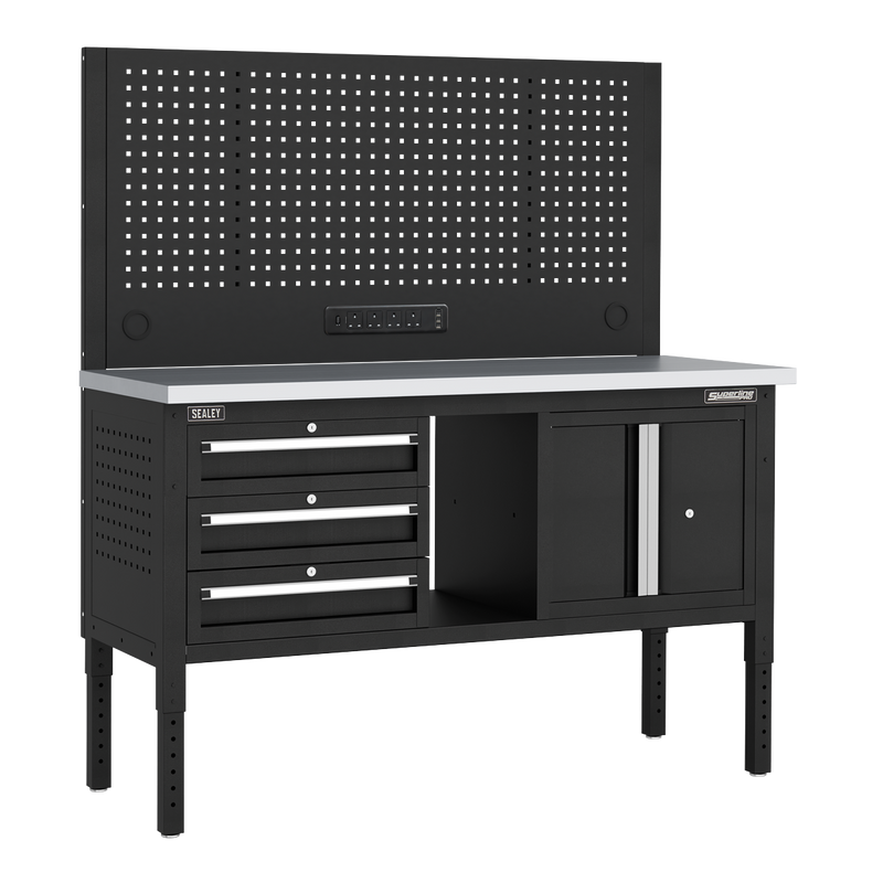 Sealey Superline PRO Modular Workbench 1525mm with 3 Drawers & Cupboard