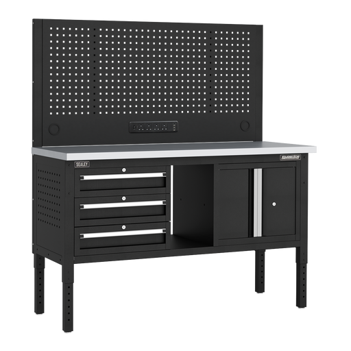 Sealey Superline PRO Modular Workbench 1525mm with 3 Drawers & Cupboard