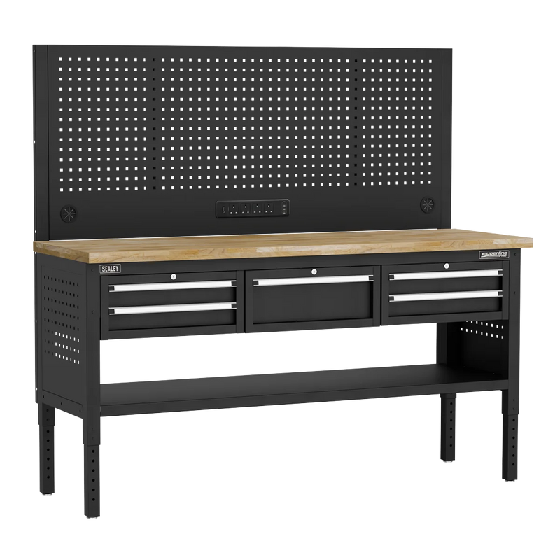 Sealey Superline PRO Modular Adjustable-Height Workbench 1830mm with 5 Drawers