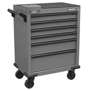 Sealey Superline PRO Rollcab 6 Drawer Tool Chest with Vice Base - Grey/Black