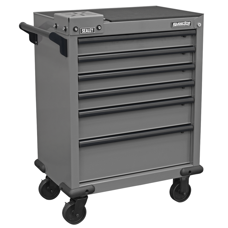 Sealey Superline PRO Rollcab 6 Drawer Tool Chest with Vice Base - Grey/Black