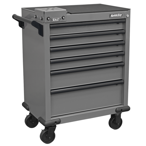 Sealey Superline PRO Rollcab 6 Drawer Tool Chest with Vice Base - Grey/Black