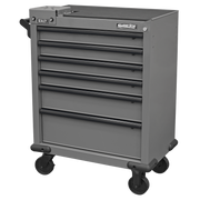 Sealey Superline PRO Rollcab 6 Drawer Tool Chest with Vice Base - Grey/Black