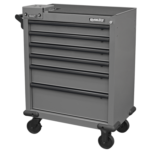 Sealey Superline PRO Rollcab 6 Drawer Tool Chest with Vice Base - Grey/Black