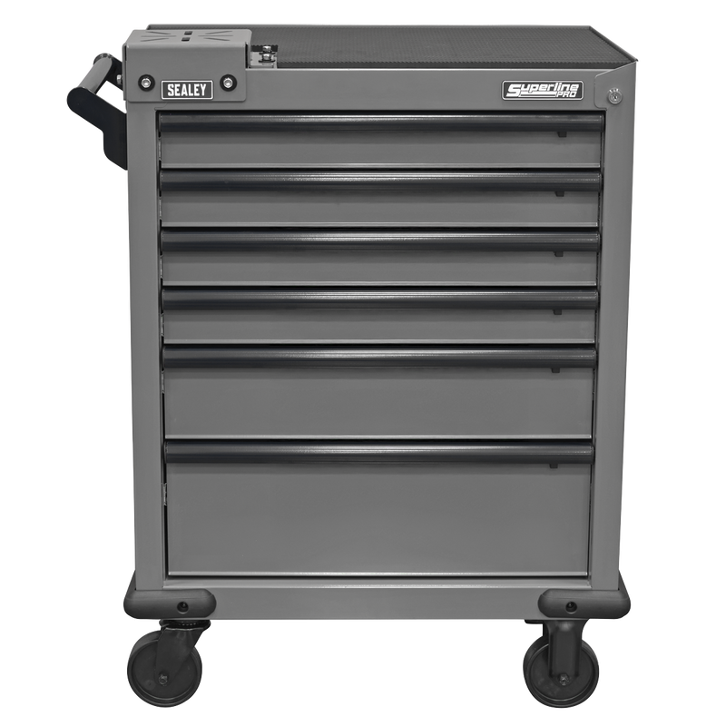 Sealey Superline PRO Rollcab 6 Drawer Tool Chest with Vice Base - Grey/Black