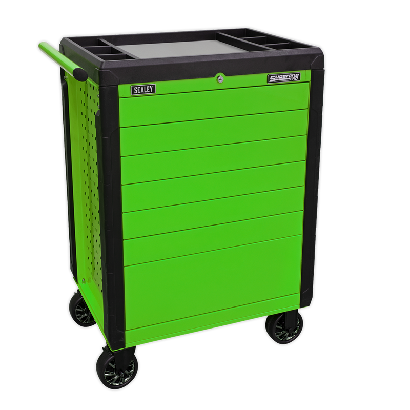 Sealey Superline PRO Tool Chest Rollcab 7 Drawer Green 702x477x993mm