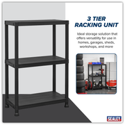 Sealey Plastic Racking Unit APPR3 75kg Capacity 3 Shelves