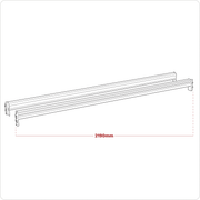 Sealey Cross Beam Tube 2250mm 1000kg Capacity - Pair