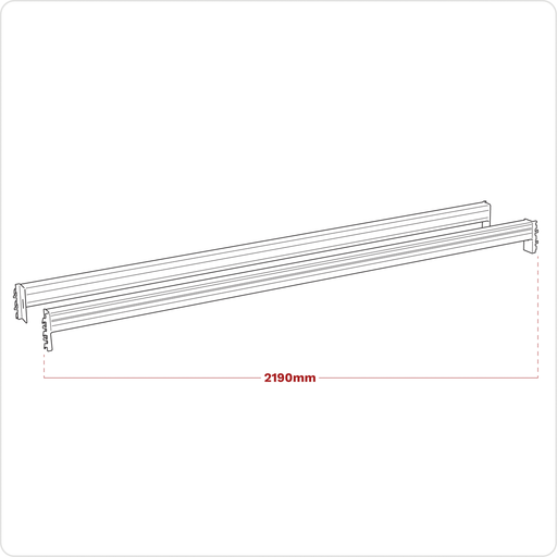 Sealey Cross Beam Tube 2250mm 1000kg Capacity - Pair
