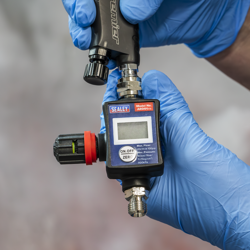 Sealey On-Gun Digital Pressure Regulator/Gauge 160psi