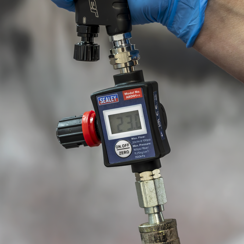 Sealey On-Gun Digital Pressure Regulator/Gauge 160psi