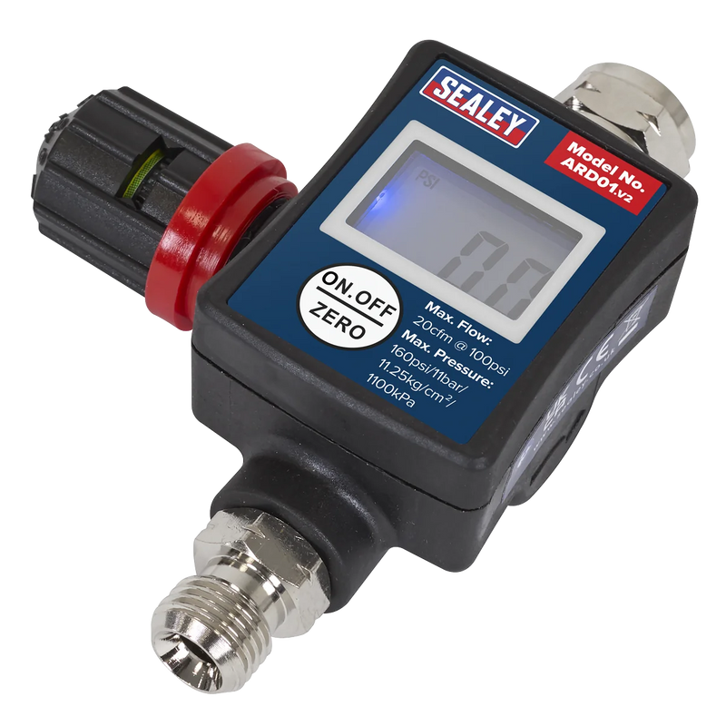 Sealey On-Gun Digital Pressure Regulator/Gauge 160psi