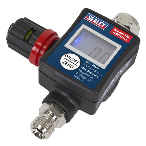 Sealey On-Gun Digital Pressure Regulator/Gauge 160psi