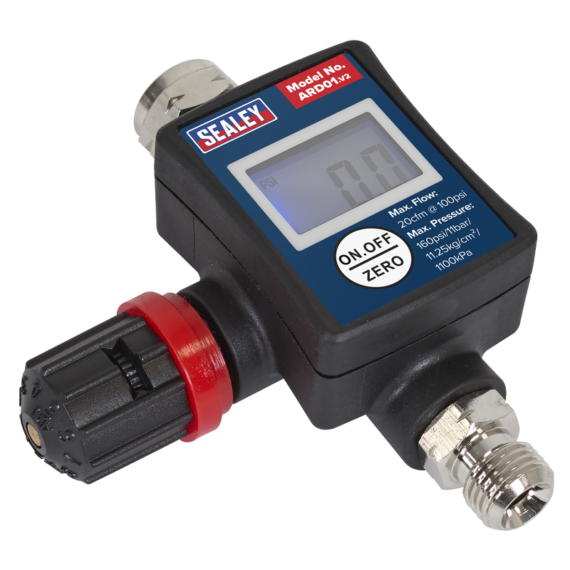 Sealey On-Gun Digital Pressure Regulator/Gauge 160psi