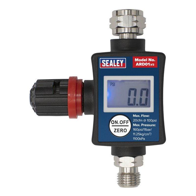 Sealey On-Gun Digital Pressure Regulator/Gauge 160psi
