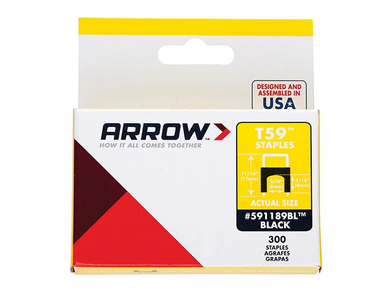 Arrow T59 Insulated Staples Black 6-8mm x (Box 300)