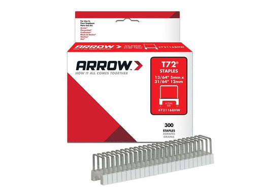 Arrow T72 Clear Insulated Staples 5 x 12mm (Box 300) - A721168