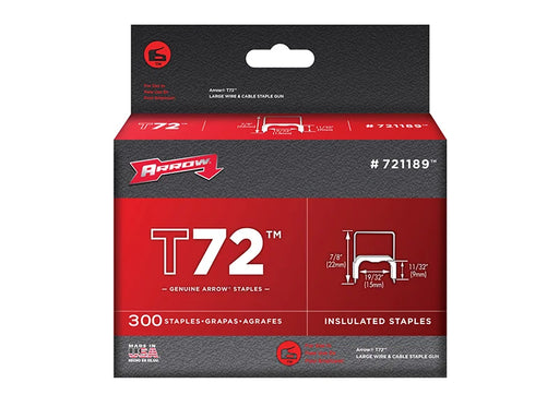 Arrow T72 Clear Insulated Staples 9 x 15mm (Box 300) - A721189