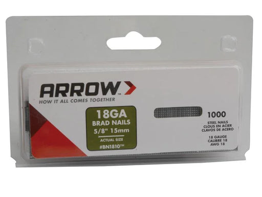 Arrow BN1810 Brad Nails 15mm (Pack 1000) - ABN1810