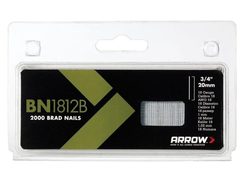 Arrow BN1812B Brad Nails 20mm Brown Head (Pack 2000) - ABN1812B