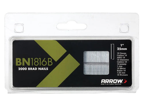 Arrow BN1816B Brad Nails 25mm Brown Head (Pack 2000) - ABN1816B