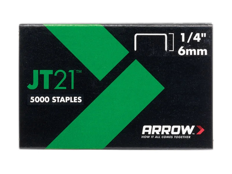 Arrow JT21 T27 Staples 6mm (1/4in) (Box 5000) - A214