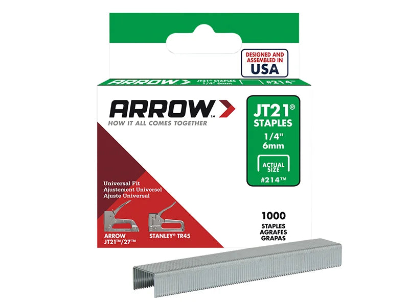 Arrow JT-21 Staples 1/4in x 1000 A214 - A214