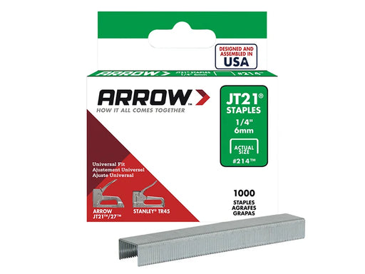 Arrow JT-21 Staples 1/4in x 1000 A214 - A214