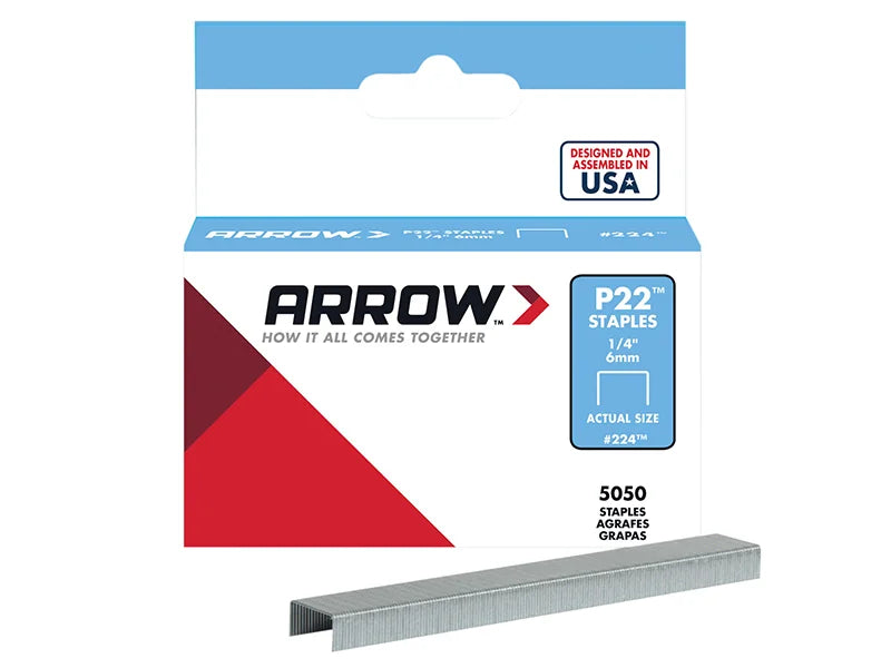 Arrow P22 Staples 6mm (1/4in) (Box 5050) - A224
