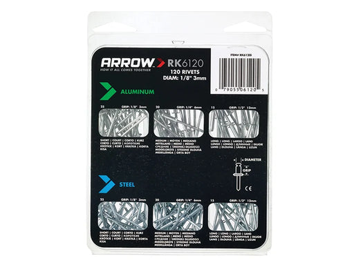 Arrow RK6120 Multi Rivet Pack (120) - ARK6120