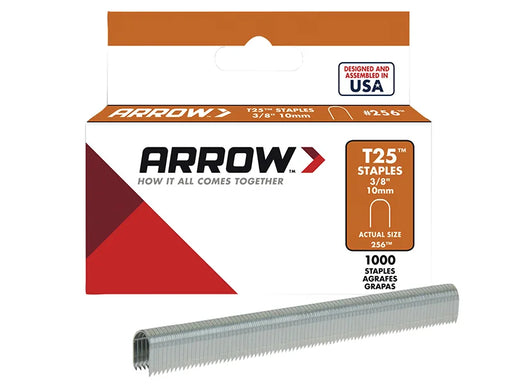 Arrow T25 Staples 10mm (3/8in) (Box 1100) - A256