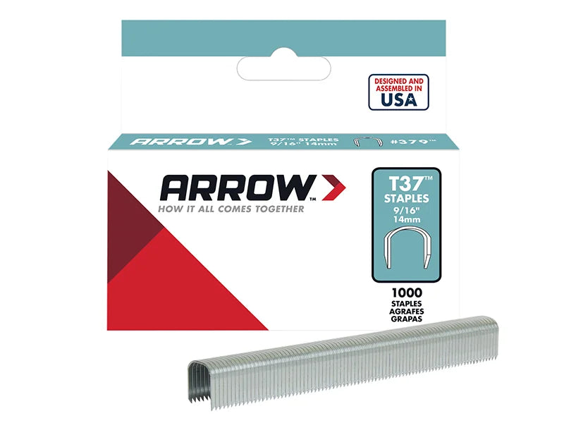 Arrow T37 Staples 12mm (1/2in) (Box 1000) - A378