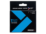 Arrow T50 Staples 6mm (1/4in) (Pack 5000, 4 x 1250) - A504