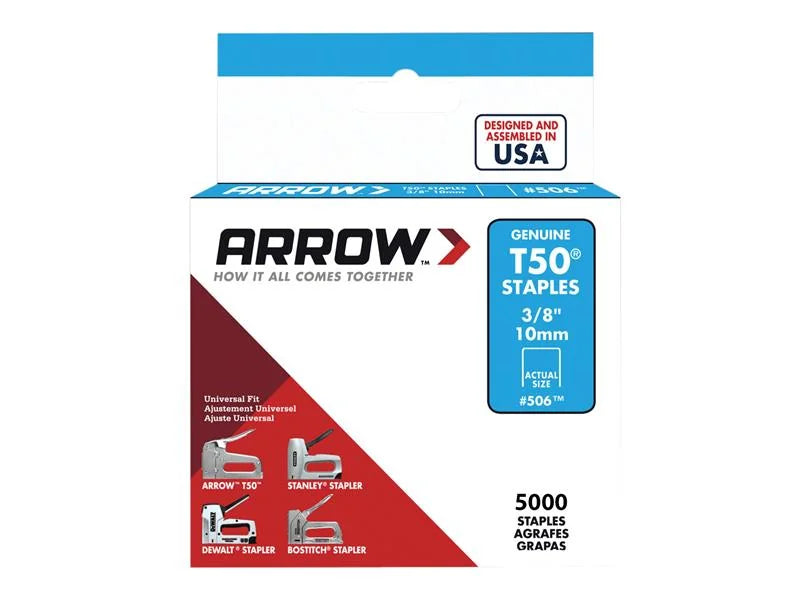 Arrow T50 Staples 10mm (3/8in) (Bulk Pack 5000) - A506IP