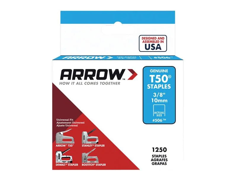 Arrow T-50 Staples 3/8in x 1250 A50624 - A50624